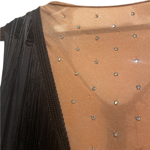 VTG black Flapper fringe dance costume - Picture 4 of 11